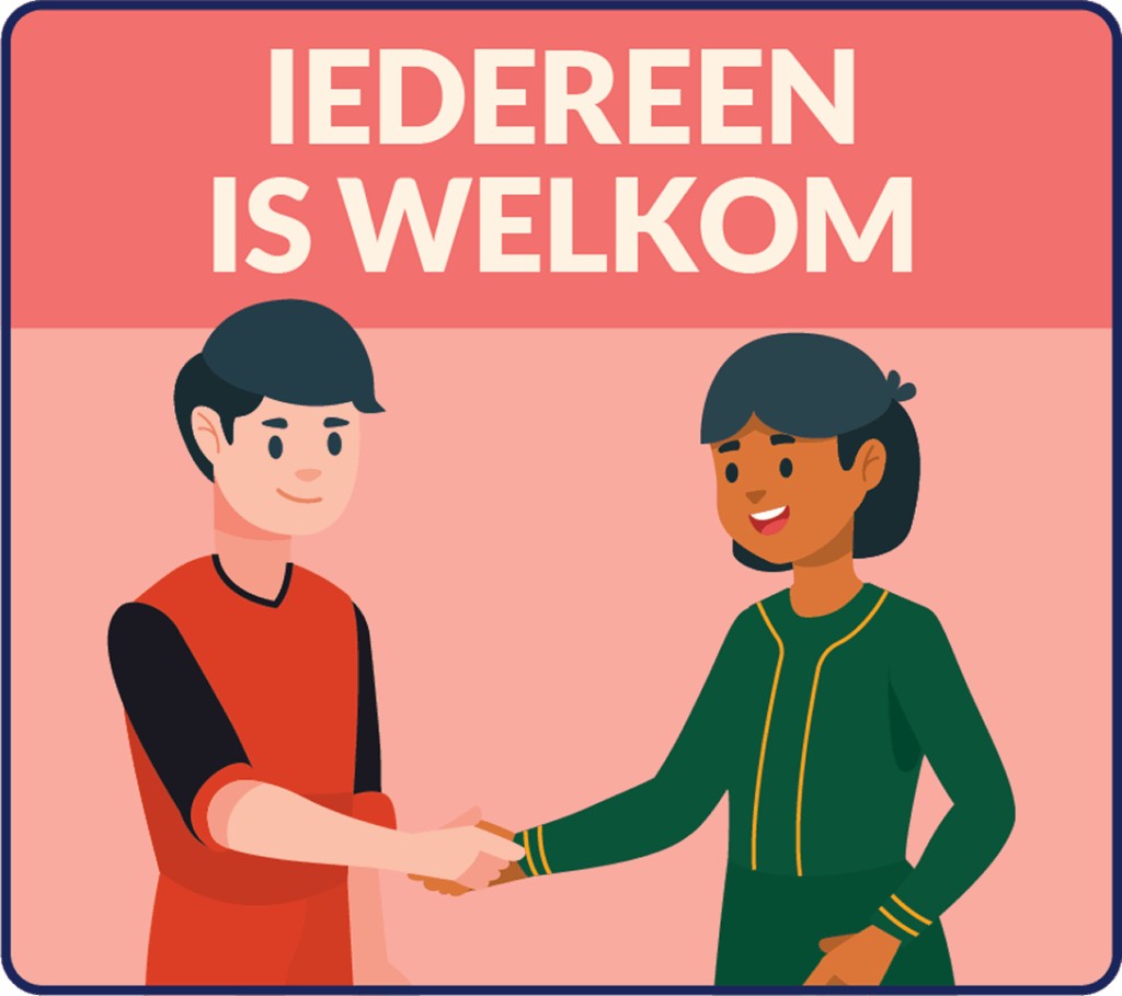 Illustratie dat laat zien dat iedereen welkom is.