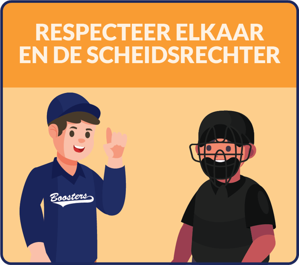 Illustratie dat laat zien dat we elkaar en de scheidsrechter respecteren.