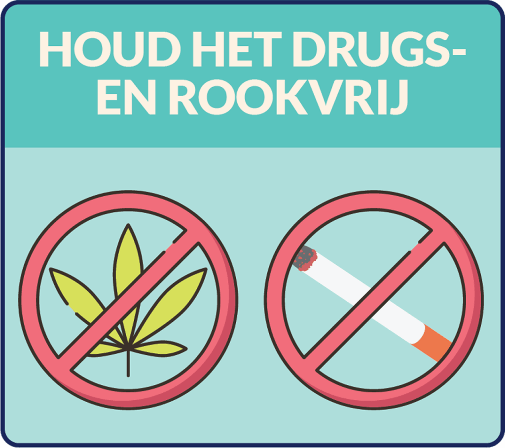 Illustratie dat laat zien dat roken en drugsgebruik verbonden zijn op het sportpak.
